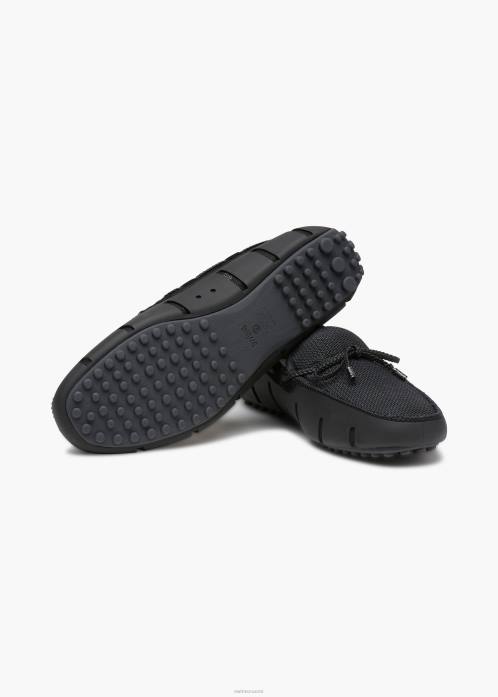 musta/grafiitti kenkä N24T11 SWIMS punottu pitsi lux loafer kuljettaja