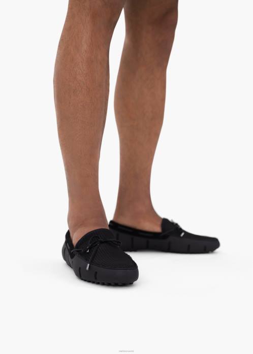 musta/grafiitti kenkä N24T11 SWIMS punottu pitsi lux loafer kuljettaja