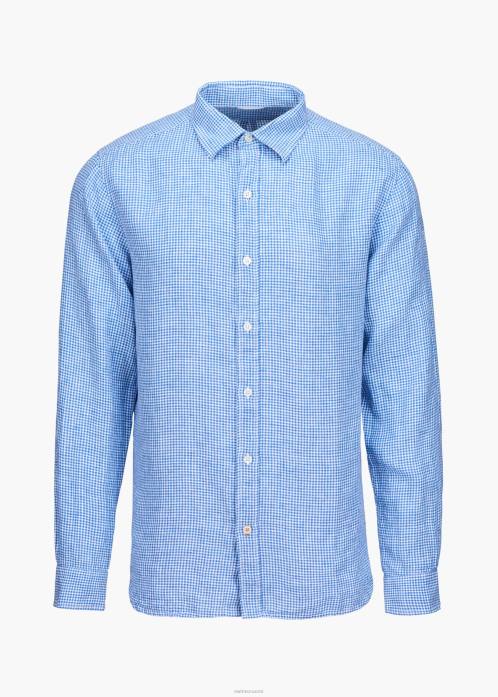 lippu sininen gingham vaatetus N24T256 SWIMS amalfi gingham pellavapaita