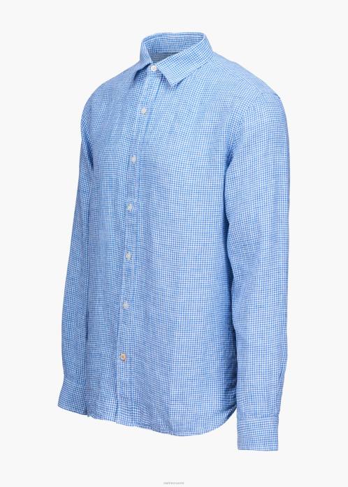 lippu sininen gingham vaatetus N24T256 SWIMS amalfi gingham pellavapaita