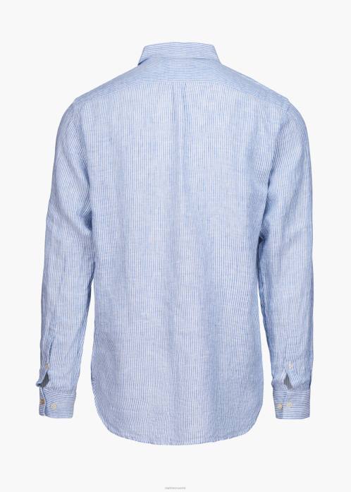 lipun sininen pellava vaatetus N24T204 SWIMS amalfi popover pellavapaita