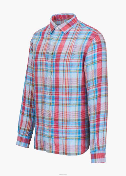 spray sininen ruudullinen vaatetus N24T196 SWIMS amalfi-ruudullinen pellavapaita