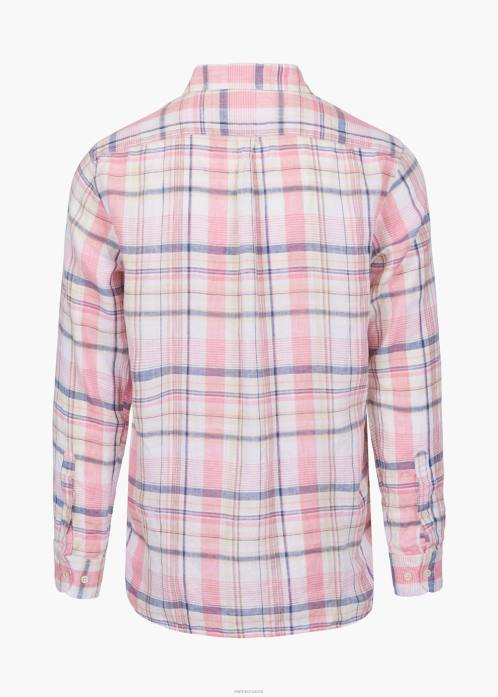 valkoinen ruudullinen vaatetus N24T249 SWIMS amalfi-ruudullinen pellavapaita